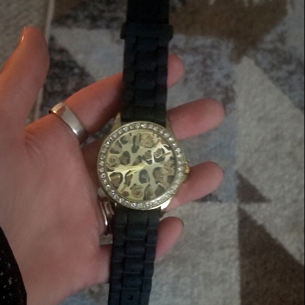 Final sale Cheetah print with crystal watch